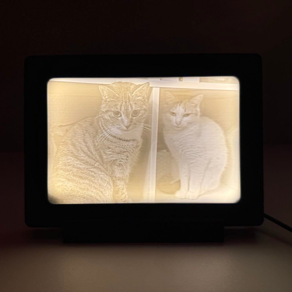 Gaismas bilde 10x15 cm melnā carbon rāmītī ar LED – galvenais skats