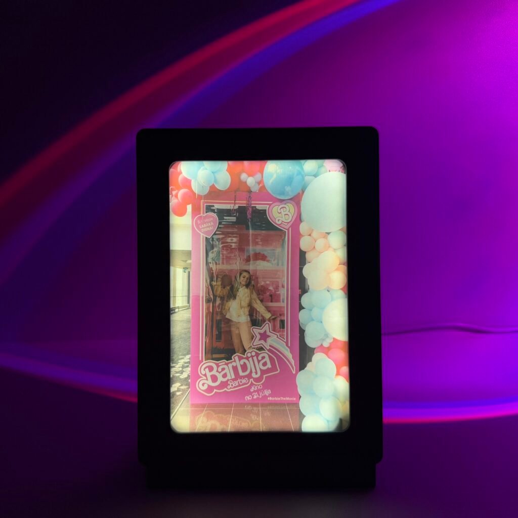 Pelēks crystal LED foto rāmītis 10x15 cm fotogrāfijām – galvenais skats