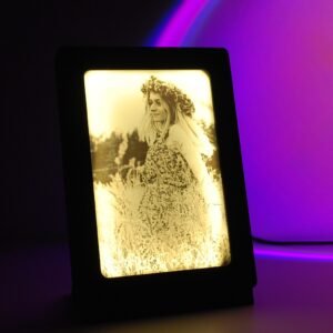 Melns carbon LED foto rāmītis 100x150mm fotogrāfijām
