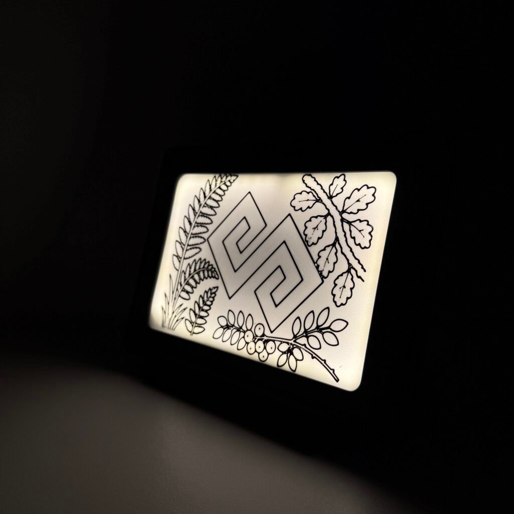 Izgaismots Zalkša Line Art attēls slīpā skatā